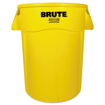 Rubbermaid® Commercial Brute Vented Trash Receptacle, Round, 44 Gal, Yellow freeshipping - TVN Wholesale